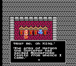 Dragon Quest II screenshot: pixel art, three-quarter, flat / unlit (cutscene, environment)