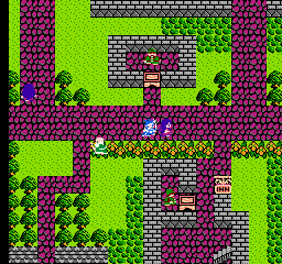 Dragon Warrior III (NES) screenshot: pixel art, three-quarter, black outlines, flat / unlit (environment)