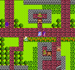 Dragon Warrior III screenshot: pixel art, three-quarter, first-person, black outlines, flat / unlit (environment)
