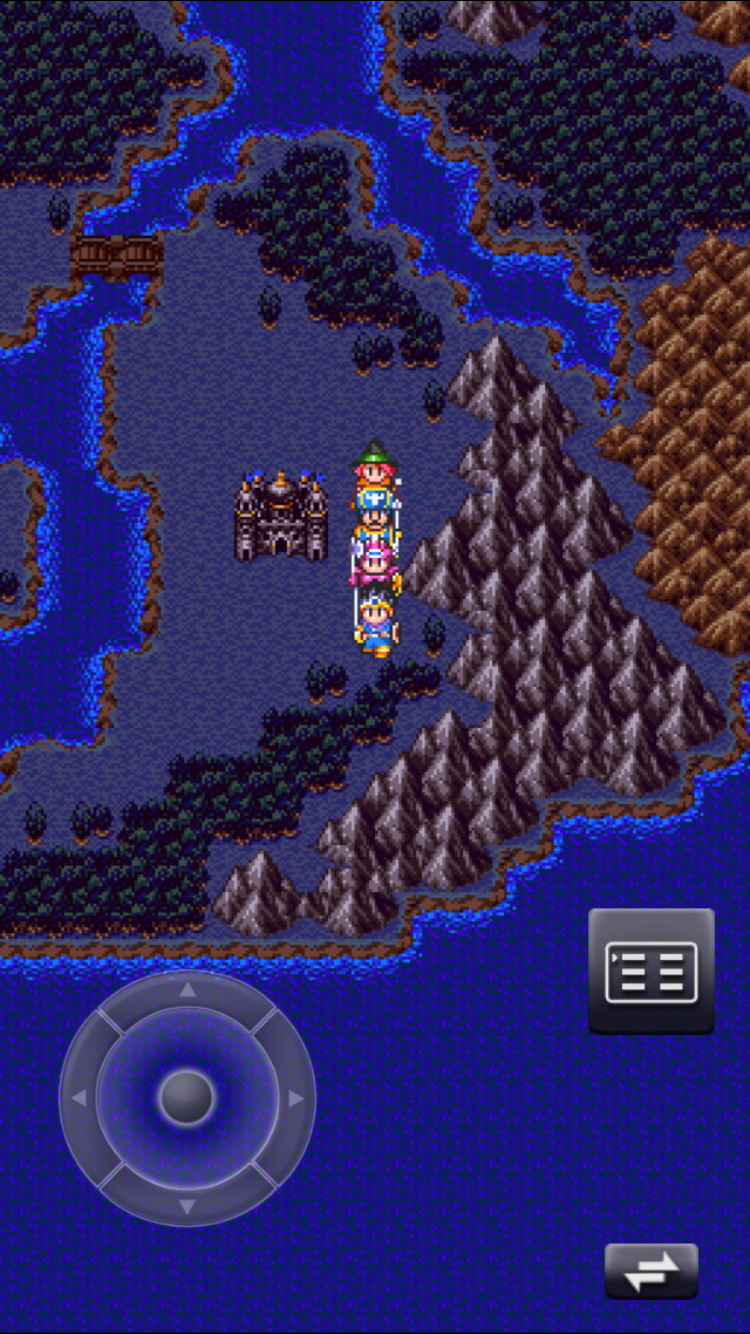 Dragon Quest III (Mobile) screenshot: pixel art, three-quarter, first-person (environment)