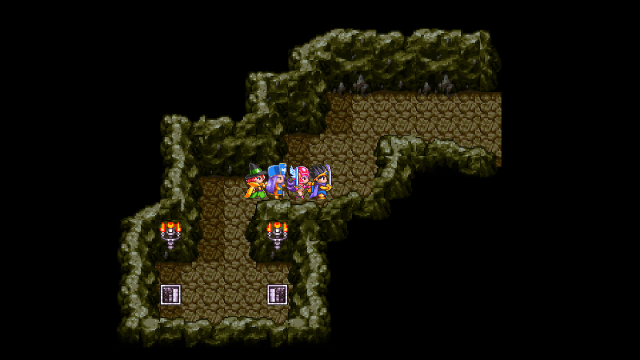Dragon Quest III (PS4 / 3DS) screenshot: pixel art, three-quarter, baked lighting (environment)