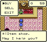 Dragon Warrior Monsters screenshot: pixel art, three-quarter, fixed camera, black outlines, dithered shading (ui / menu, environment)
