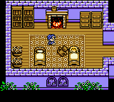 Dragon Warrior Monsters screenshot: pixel art, three-quarter, fixed camera, black outlines, dithered shading (environment)