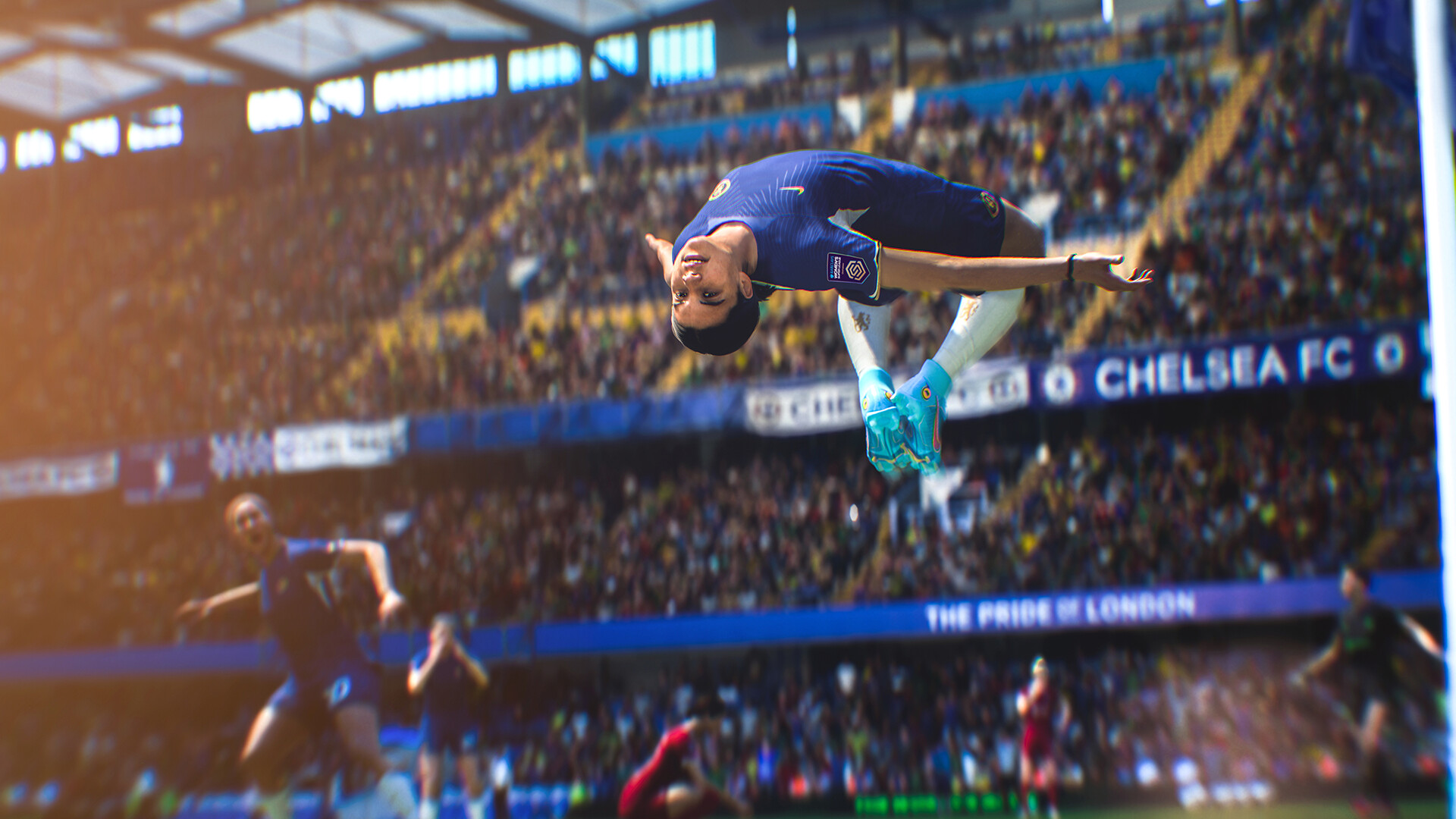 EA Sports FC 24 screenshot: realistic, three-quarter, no outlines, realistic lighting (environment, character, combat)