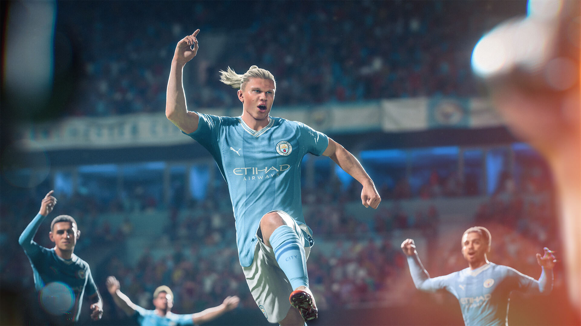 EA Sports FC 24 screenshot: realistic, three-quarter, no outlines, realistic lighting (character, cutscene)
