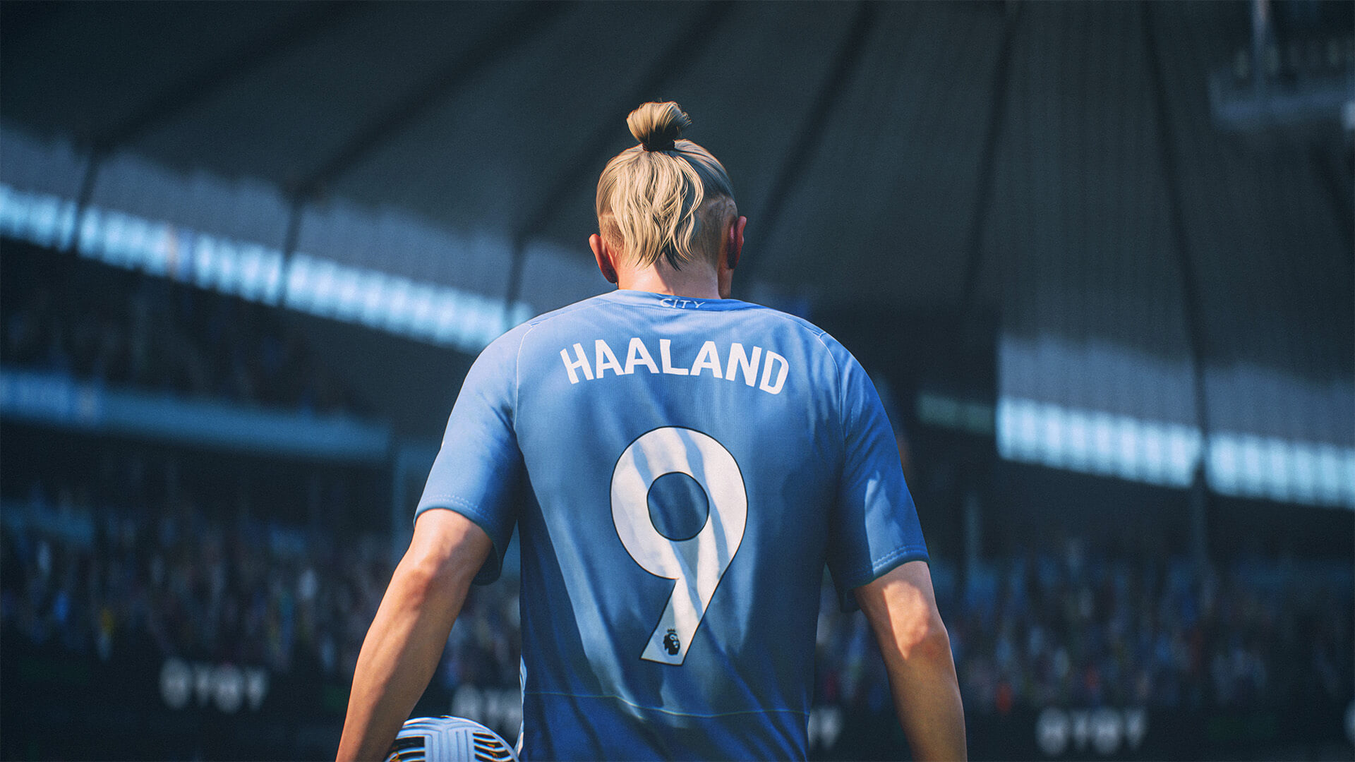 EA Sports FC 24 screenshot: realistic, three-quarter, no outlines, realistic lighting (character, cutscene)