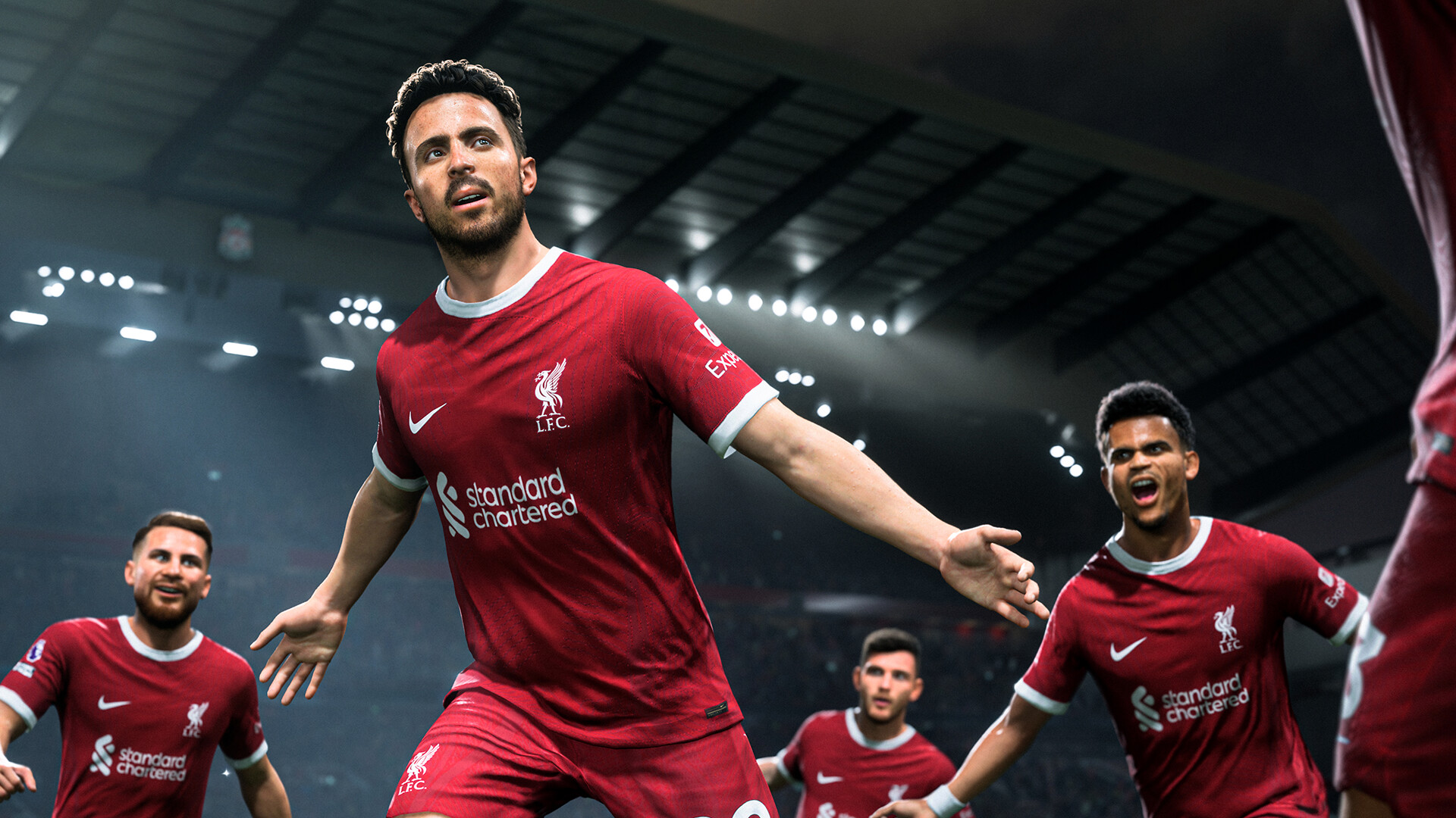 EA Sports FC 24 screenshot: realistic, three-quarter, no outlines, realistic lighting (character, cutscene)
