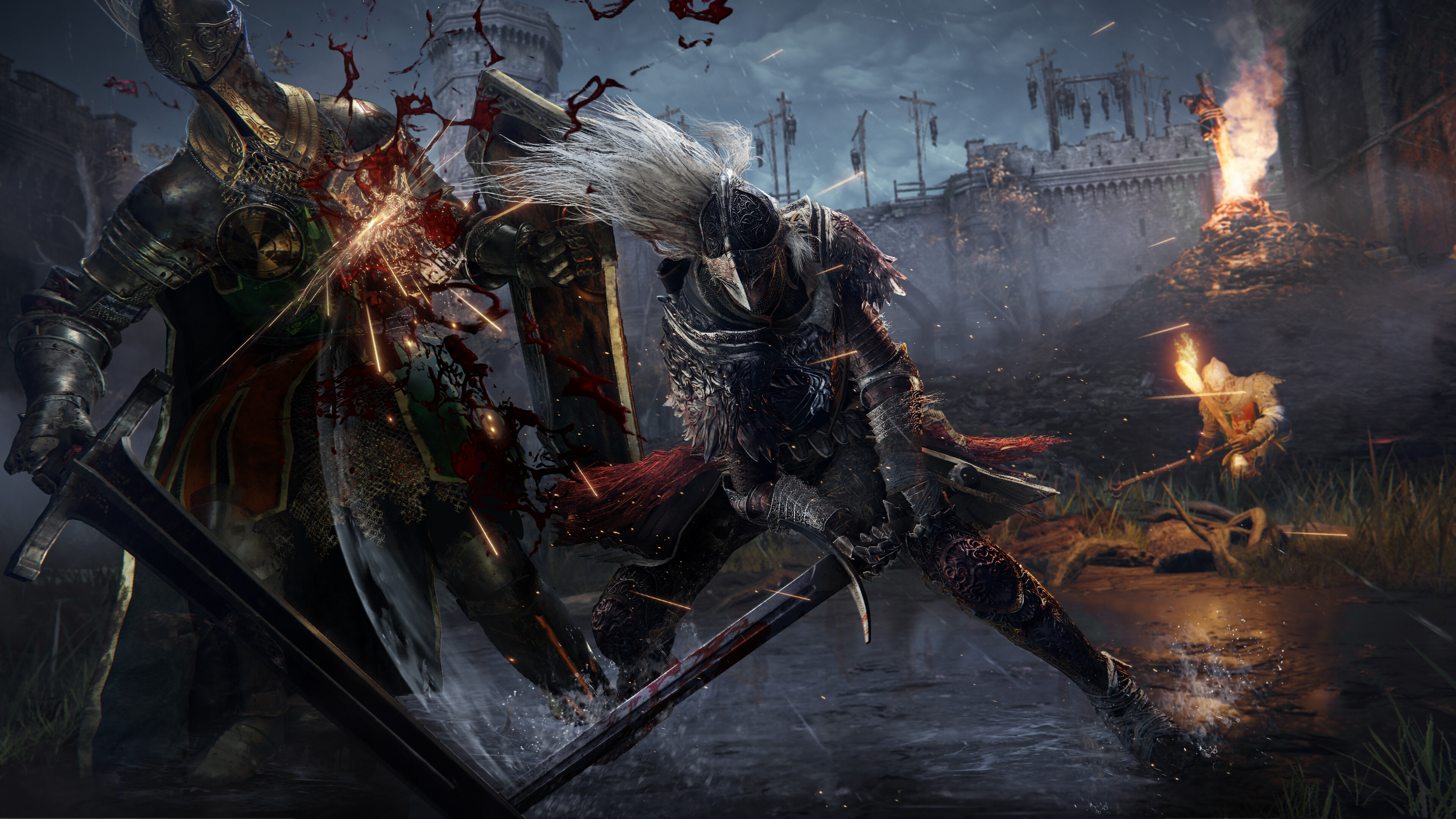 Elden Ring screenshot: realistic, third-person, no outlines, realistic lighting (environment, character, combat)