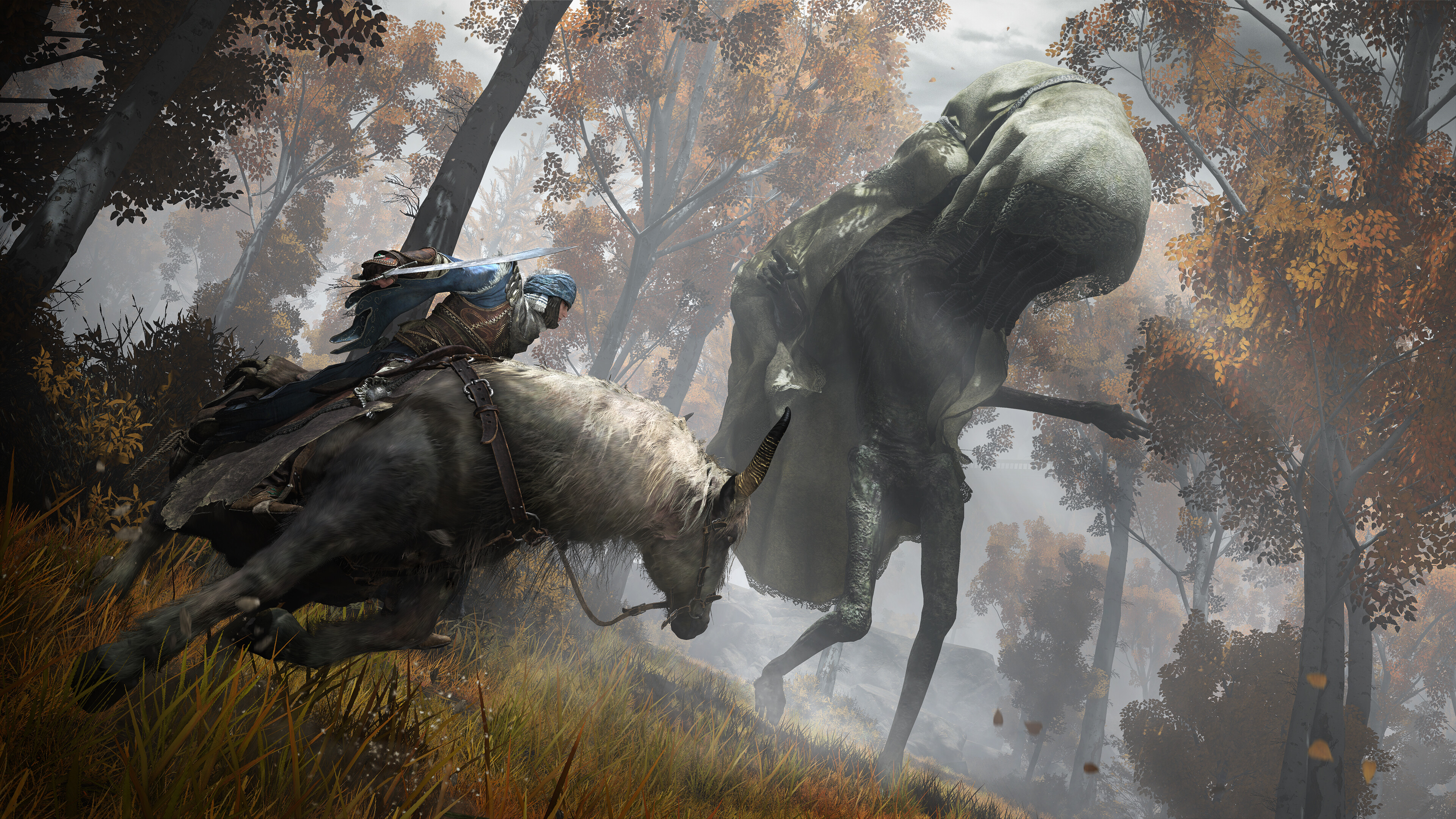 Elden Ring screenshot: realistic, third-person, no outlines, realistic lighting (environment, character, combat)