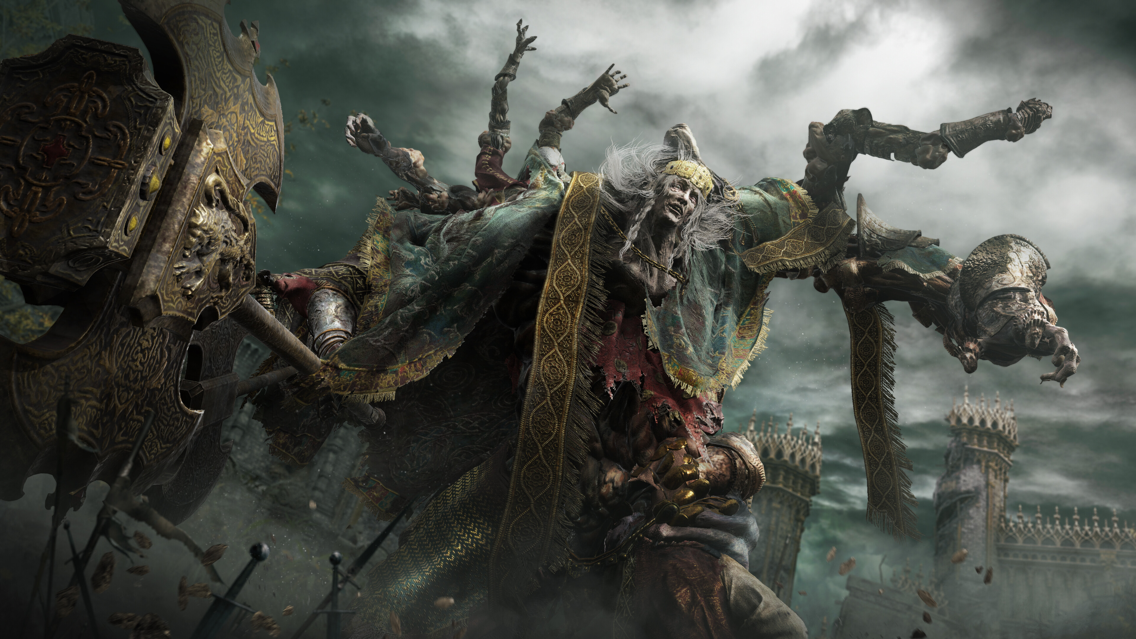 Elden Ring screenshot: realistic, third-person, no outlines, realistic lighting (character, environment, cutscene)