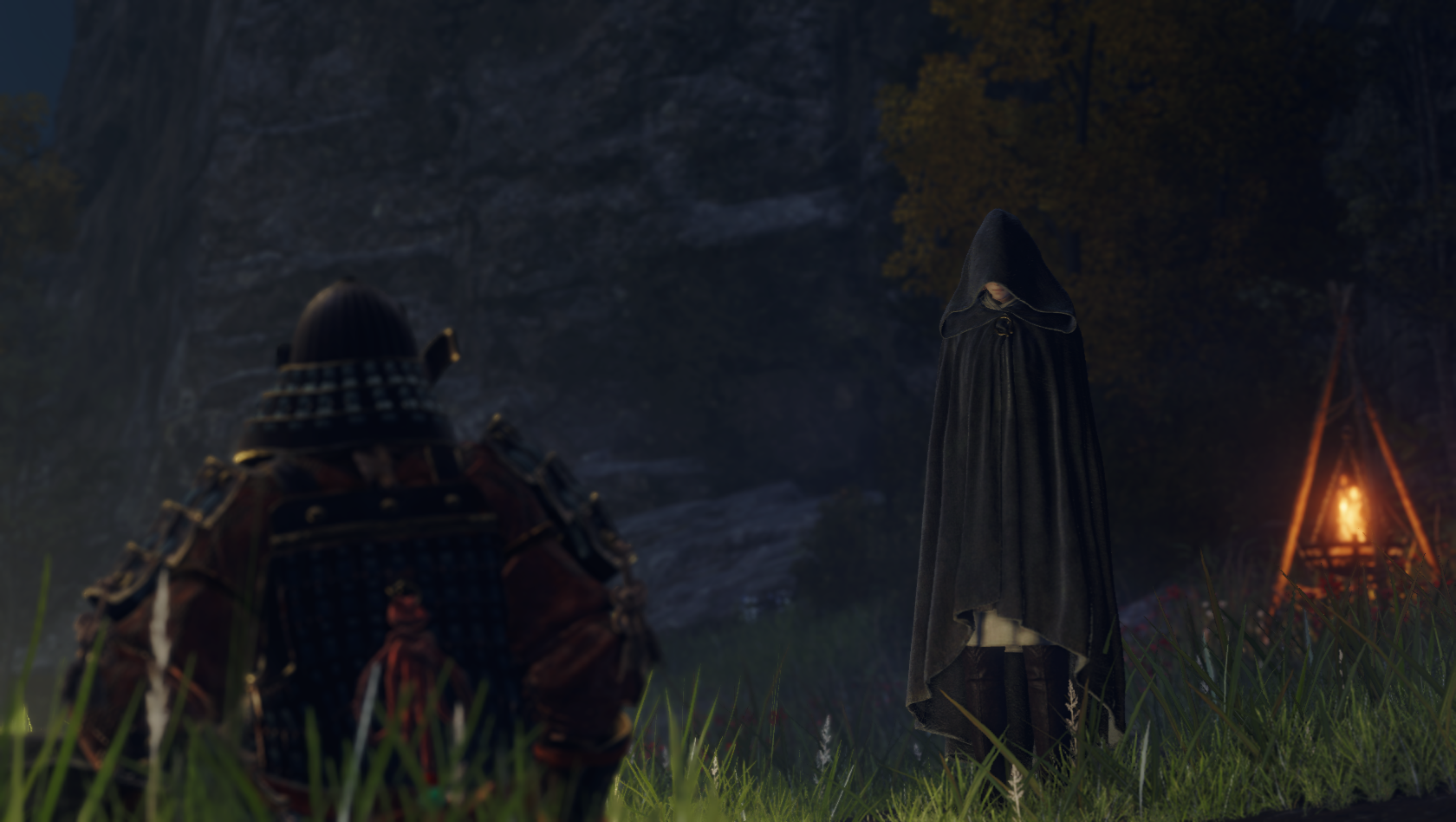 Elden Ring screenshot: realistic, third-person, no outlines, realistic lighting (character, cutscene)