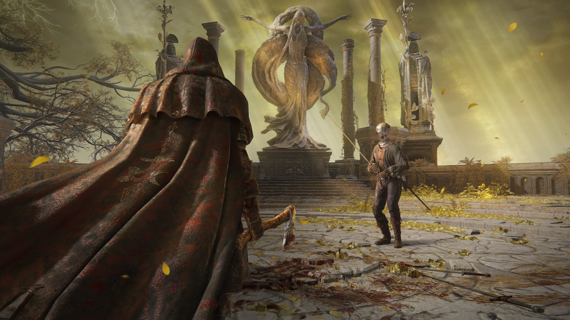 Elden Ring screenshot: realistic, third-person, no outlines, realistic lighting (environment, character)
