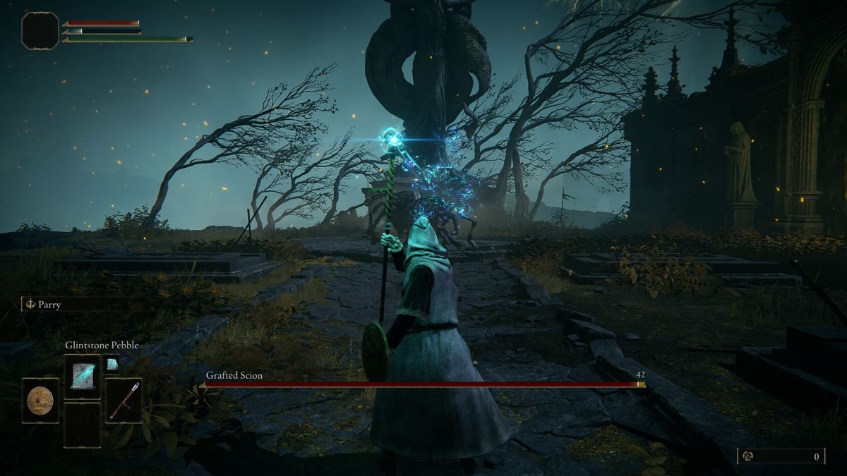Elden Ring screenshot: realistic, third-person, no outlines, realistic lighting (environment, combat)