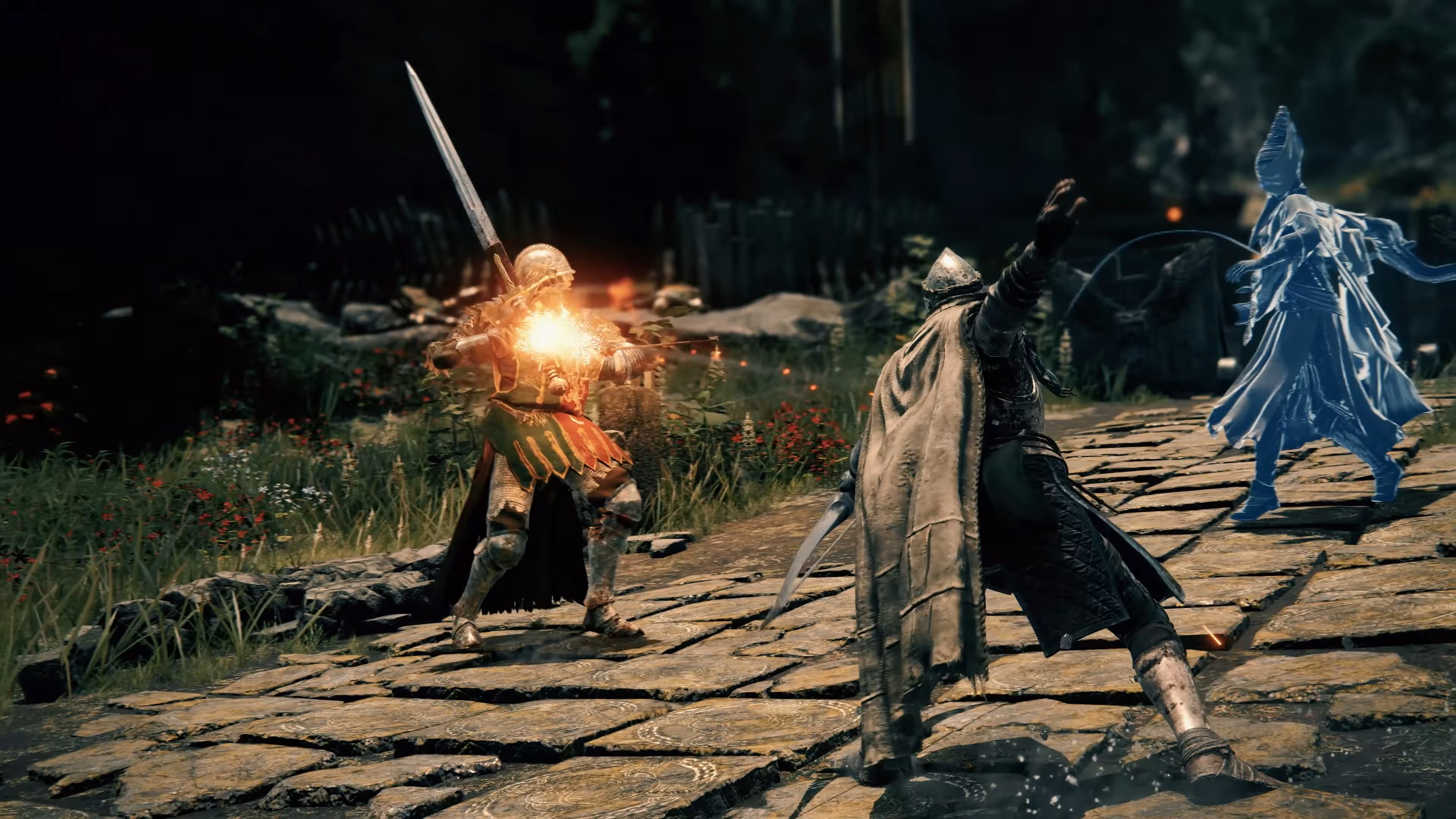 Elden Ring screenshot: realistic, third-person, no outlines, realistic lighting (environment, character, combat)