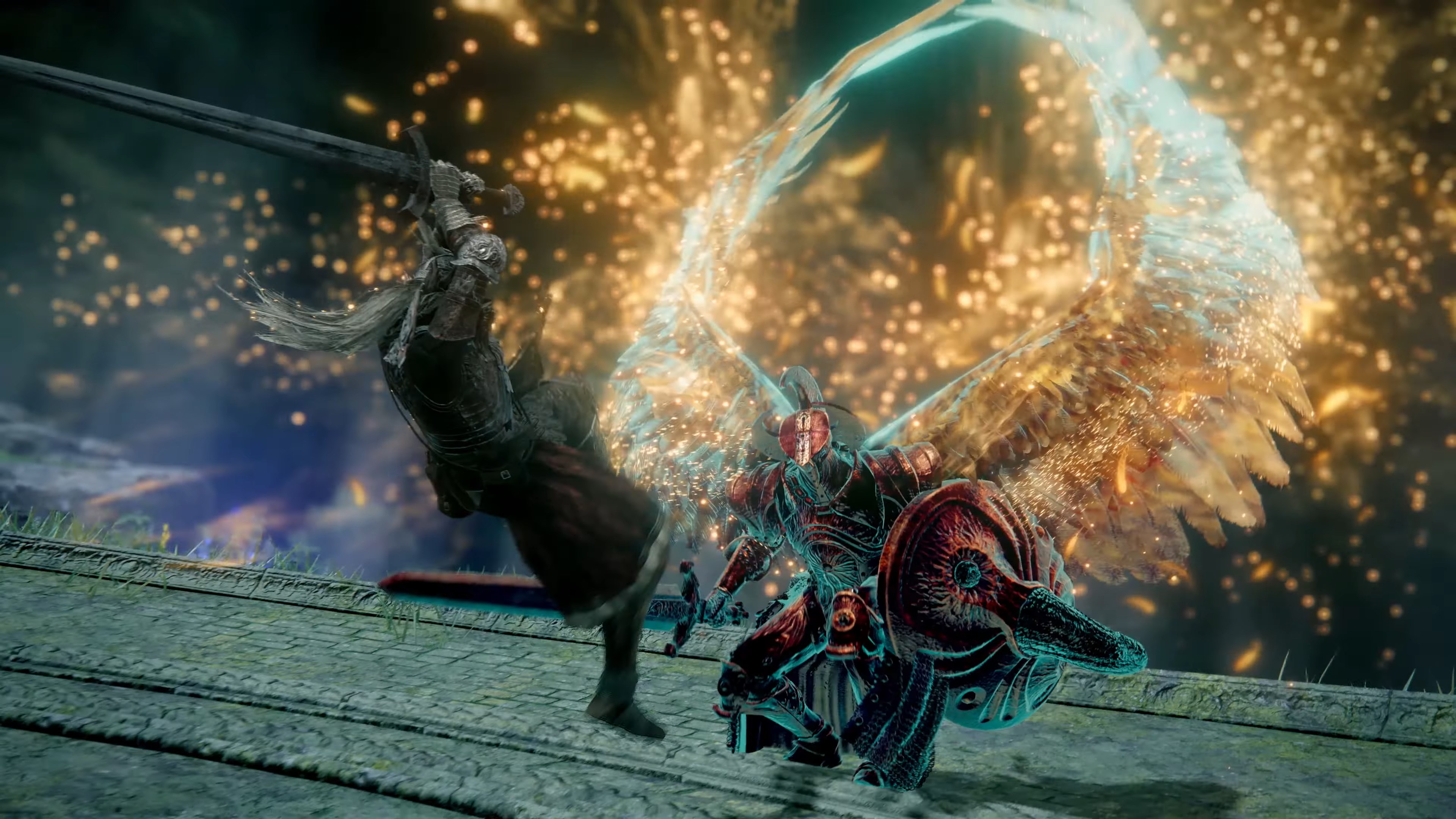 Elden Ring screenshot: realistic, third-person, no outlines, realistic lighting (environment, character, combat)