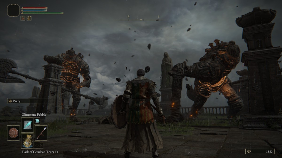 Elden Ring screenshot: realistic, third-person, no outlines, realistic lighting (environment, combat)