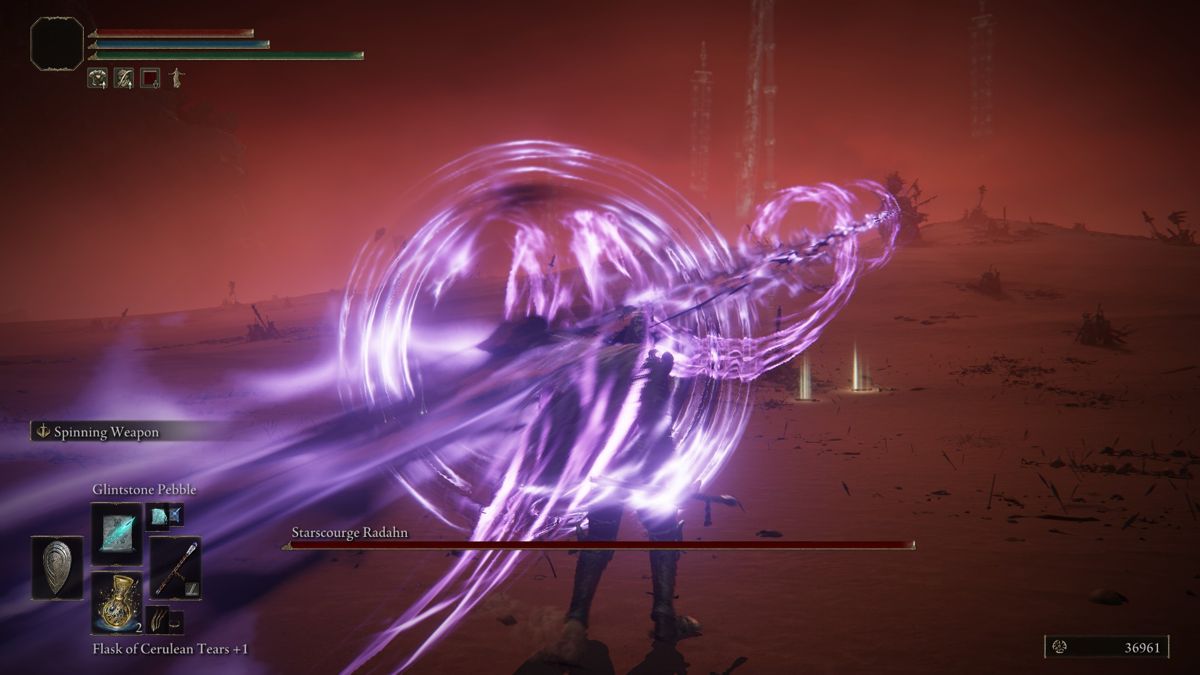 Elden Ring screenshot: realistic, third-person, no outlines, realistic lighting (environment, combat)