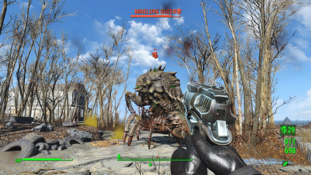 Fallout 4 screenshot: realistic, first-person, third-person, no outlines, realistic lighting (environment, combat)