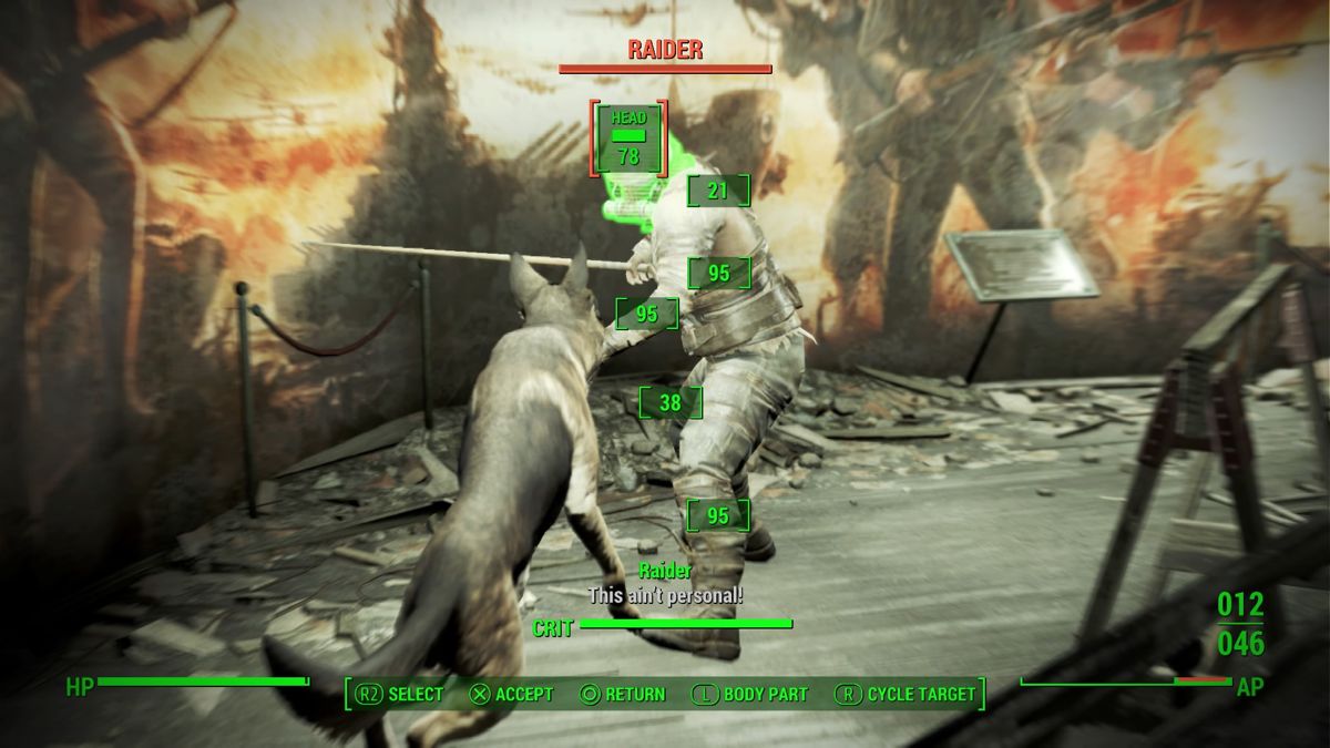 Fallout 4 screenshot: realistic, first-person, third-person, no outlines, realistic lighting (environment, combat)