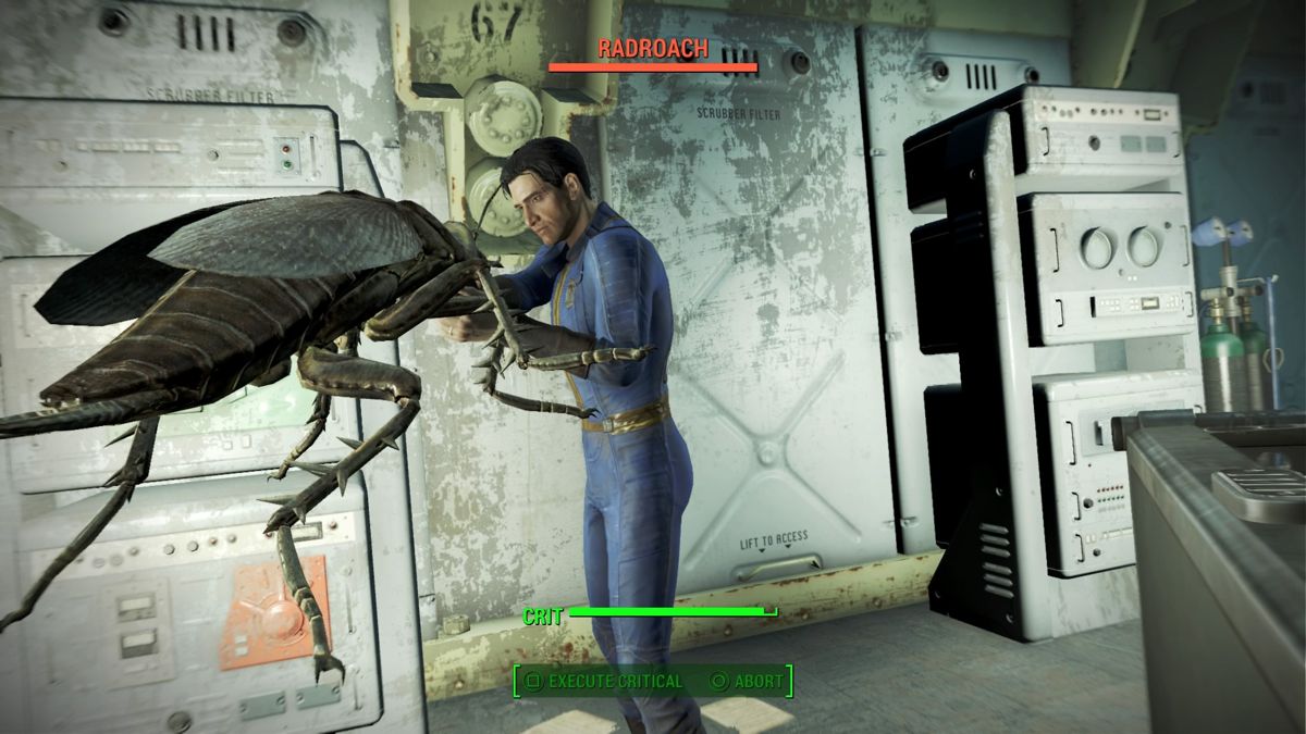 Fallout 4 screenshot: realistic, first-person, third-person, no outlines, realistic lighting (environment, character, combat)