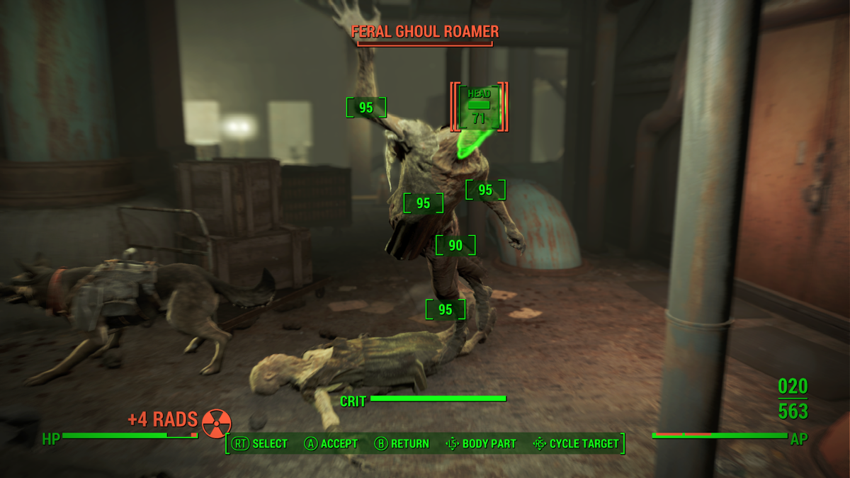 Fallout 4 screenshot: realistic, first-person, third-person, no outlines, realistic lighting (environment, combat)