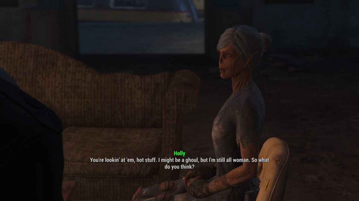 Fallout 4 screenshot: realistic, first-person, third-person, no outlines, realistic lighting (environment, character, cutscene)