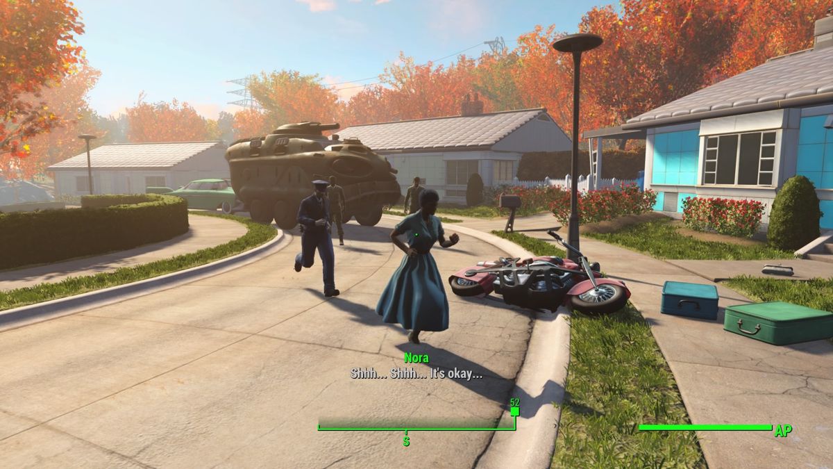 Fallout 4 screenshot: realistic, first-person, third-person, no outlines, realistic lighting (environment, character)