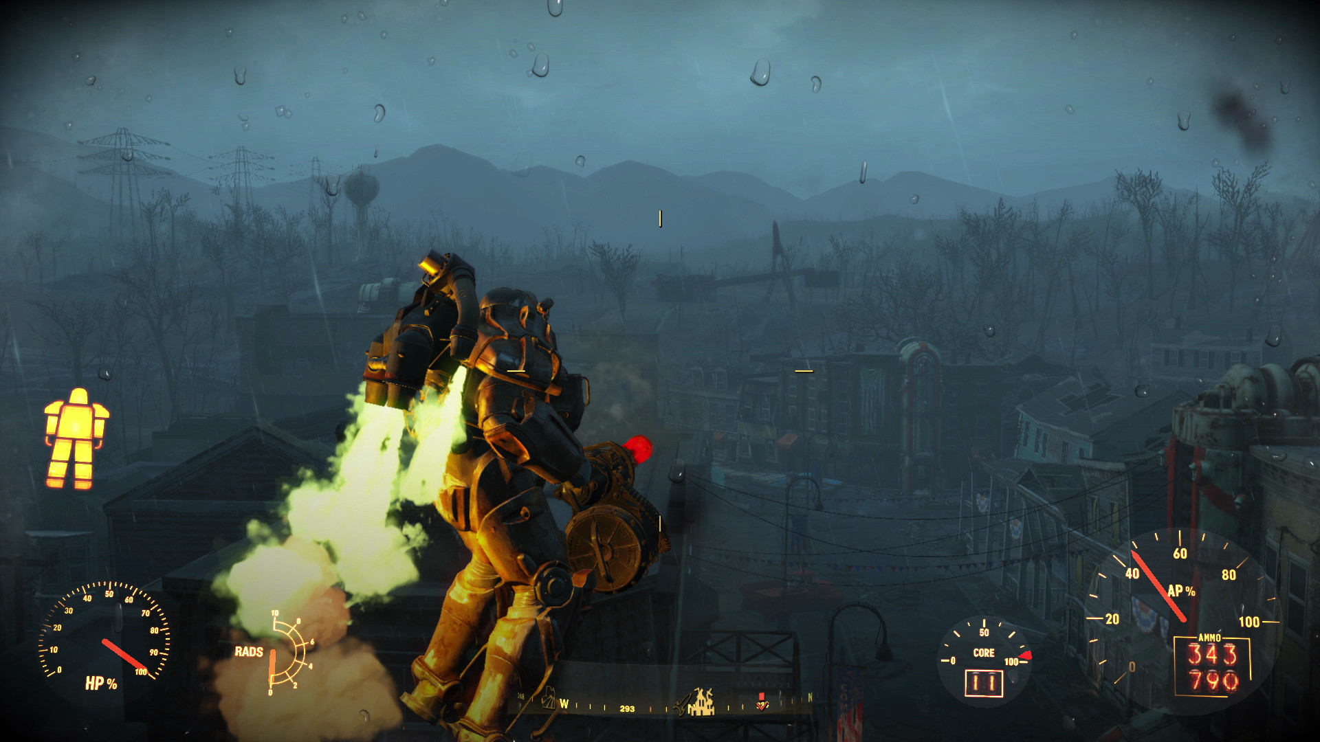 Fallout 4 screenshot: realistic, first-person, third-person, no outlines, realistic lighting (environment, character, combat)