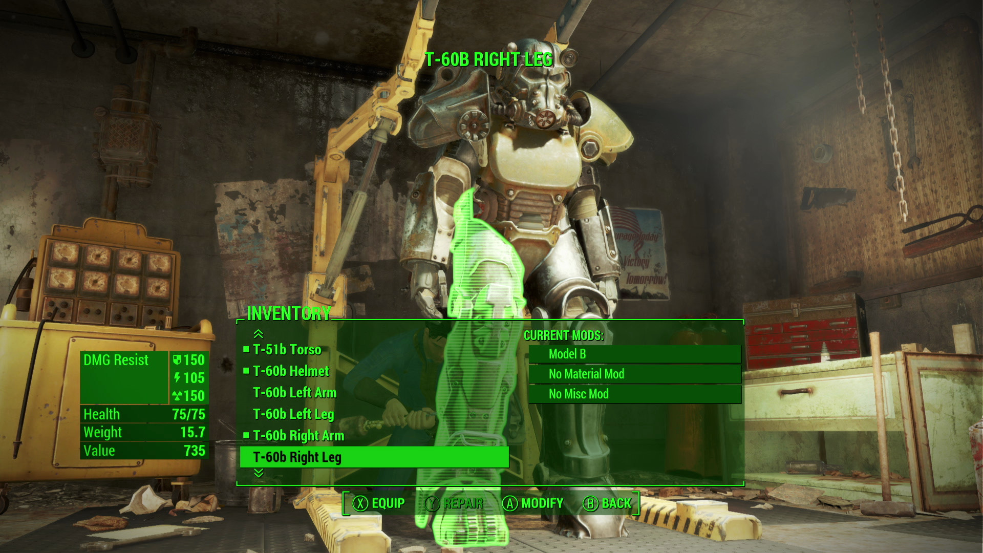 Fallout 4 screenshot: realistic, first-person, third-person, no outlines, realistic lighting (ui / menu, character, environment)