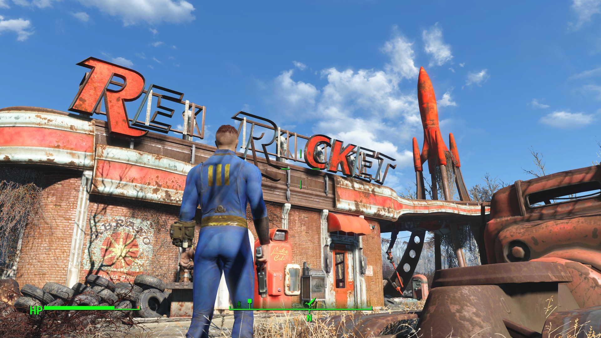 Fallout 4 screenshot: realistic, first-person, third-person, no outlines, realistic lighting (environment, character)