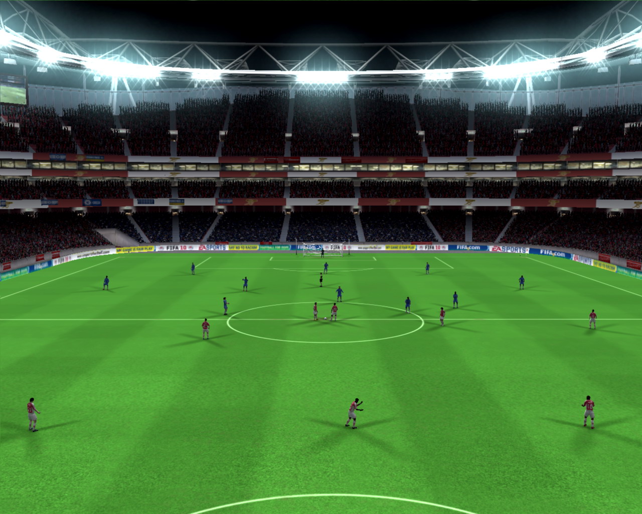 FIFA 10 screenshot: realistic, three-quarter, no outlines, soft gradient (environment)