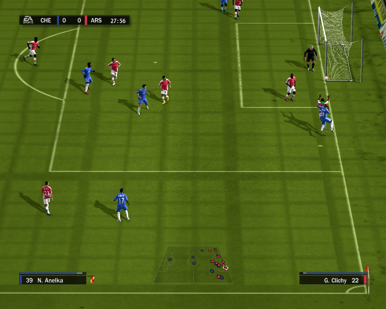 FIFA 10 screenshot: realistic, three-quarter, no outlines, soft gradient (environment, combat)