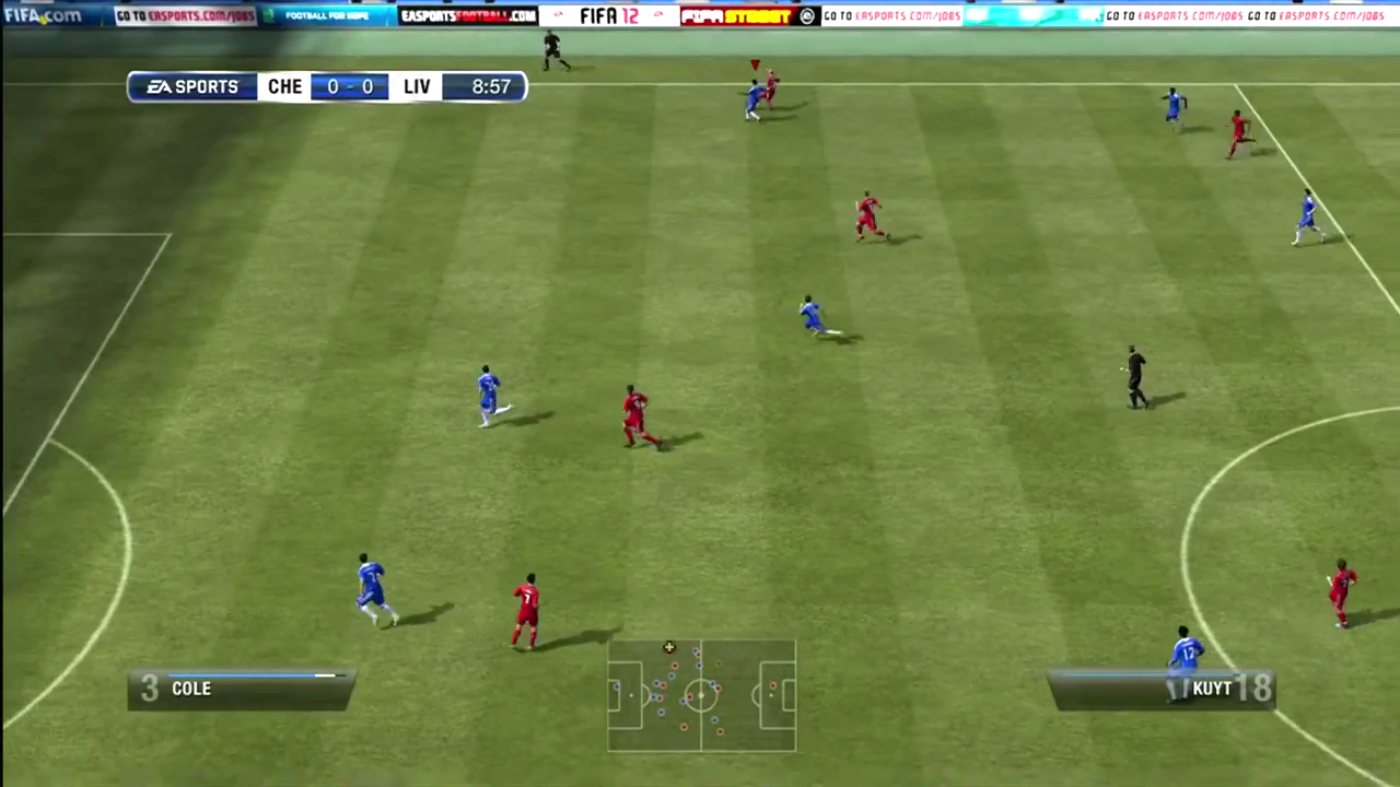FIFA 12 screenshot: realistic, three-quarter, no outlines, realistic lighting (environment, combat)