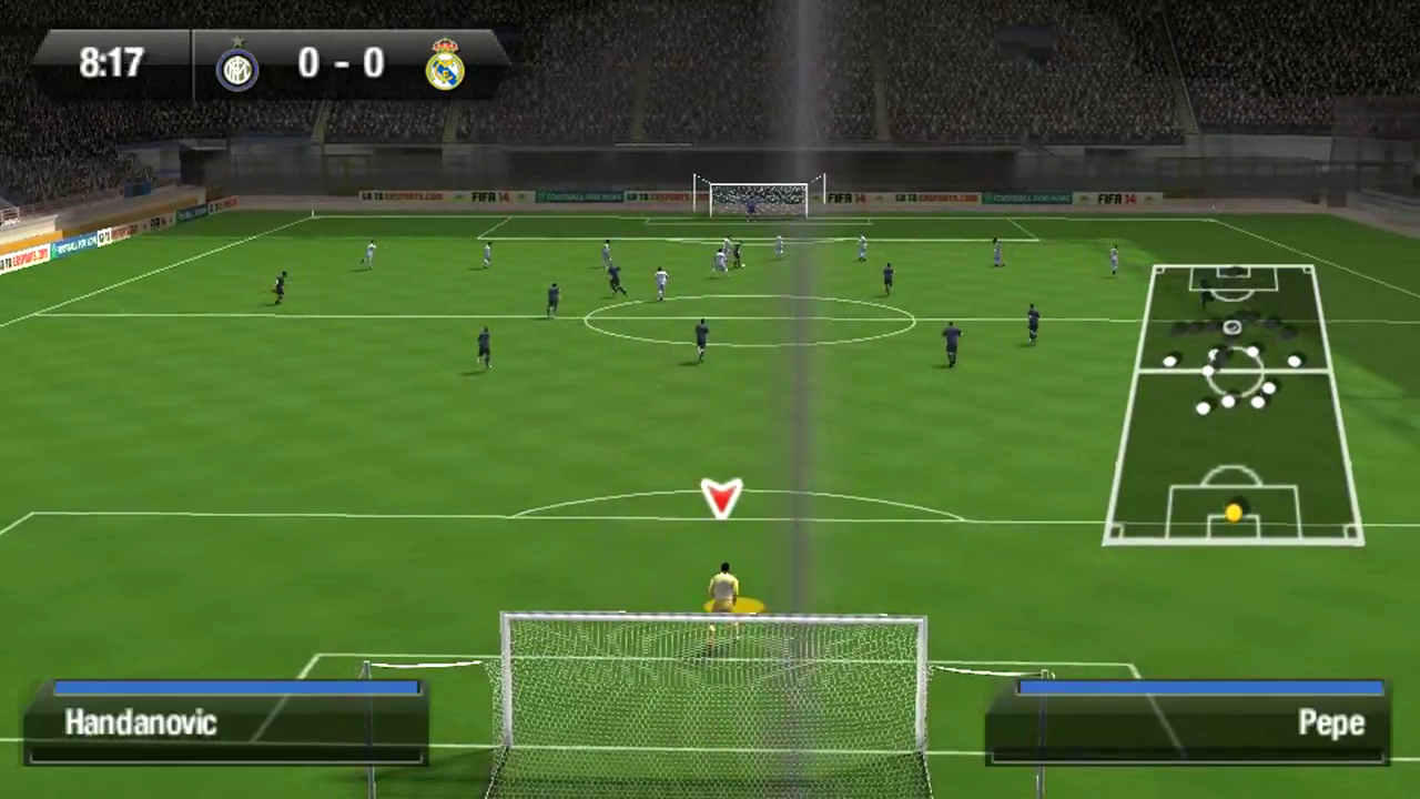 FIFA 14: Legacy Edition screenshot: realistic, third-person, no outlines, soft gradient (environment, combat)