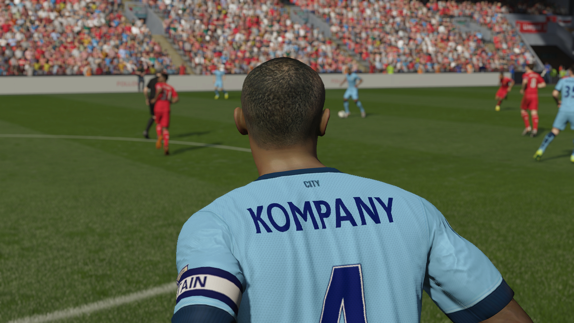 FIFA 15 screenshot: realistic, three-quarter, no outlines, realistic lighting (environment, character)