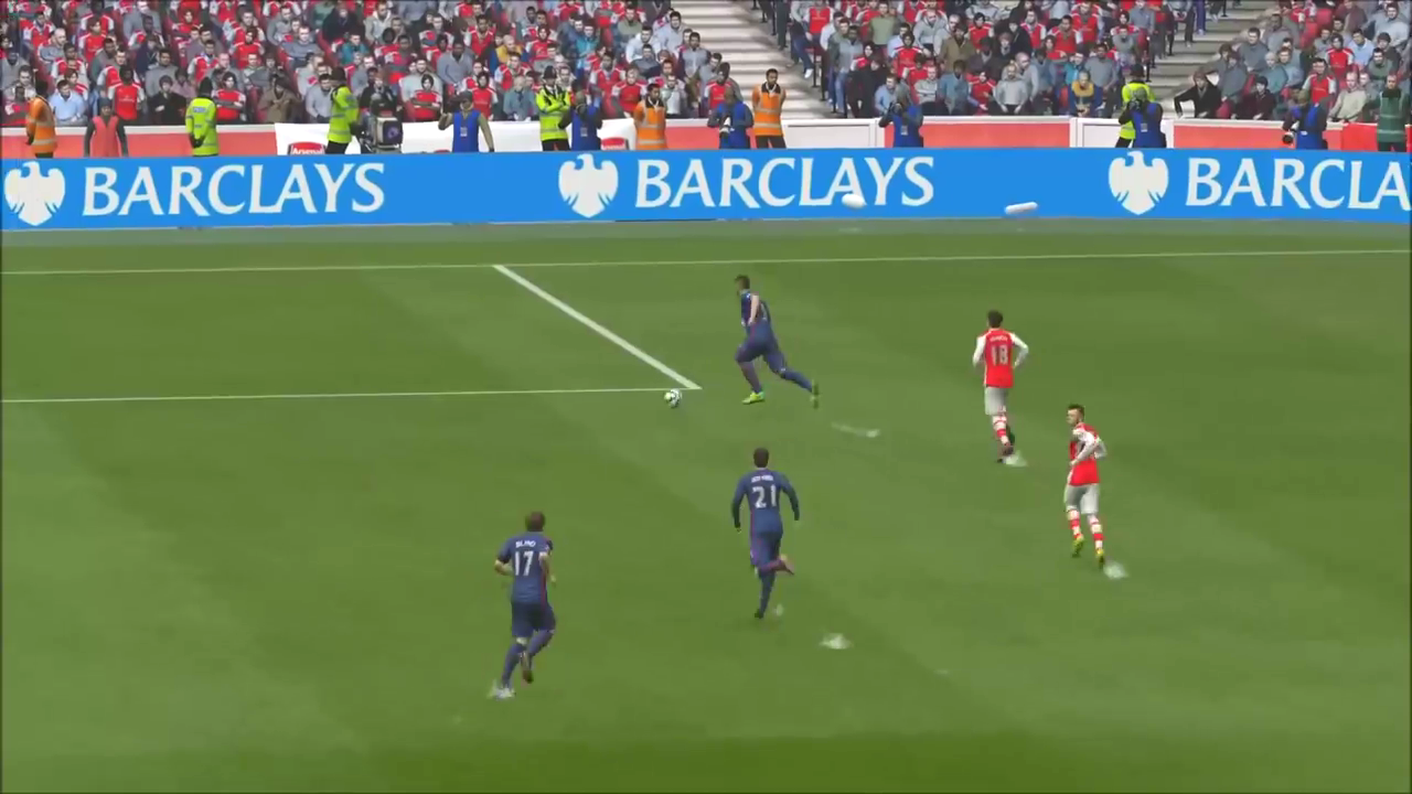 FIFA 15 screenshot: realistic, three-quarter, no outlines, realistic lighting (environment, combat)