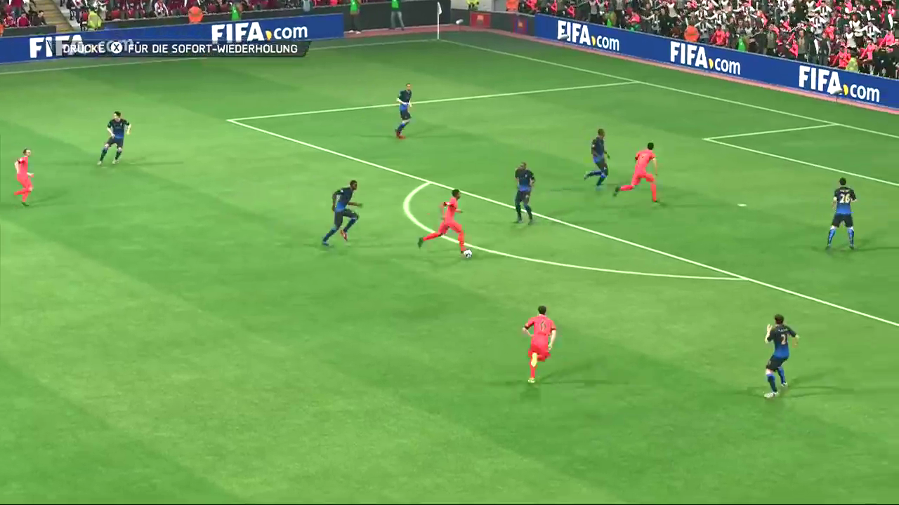 FIFA 15 screenshot: realistic, three-quarter, no outlines, realistic lighting (environment, combat)