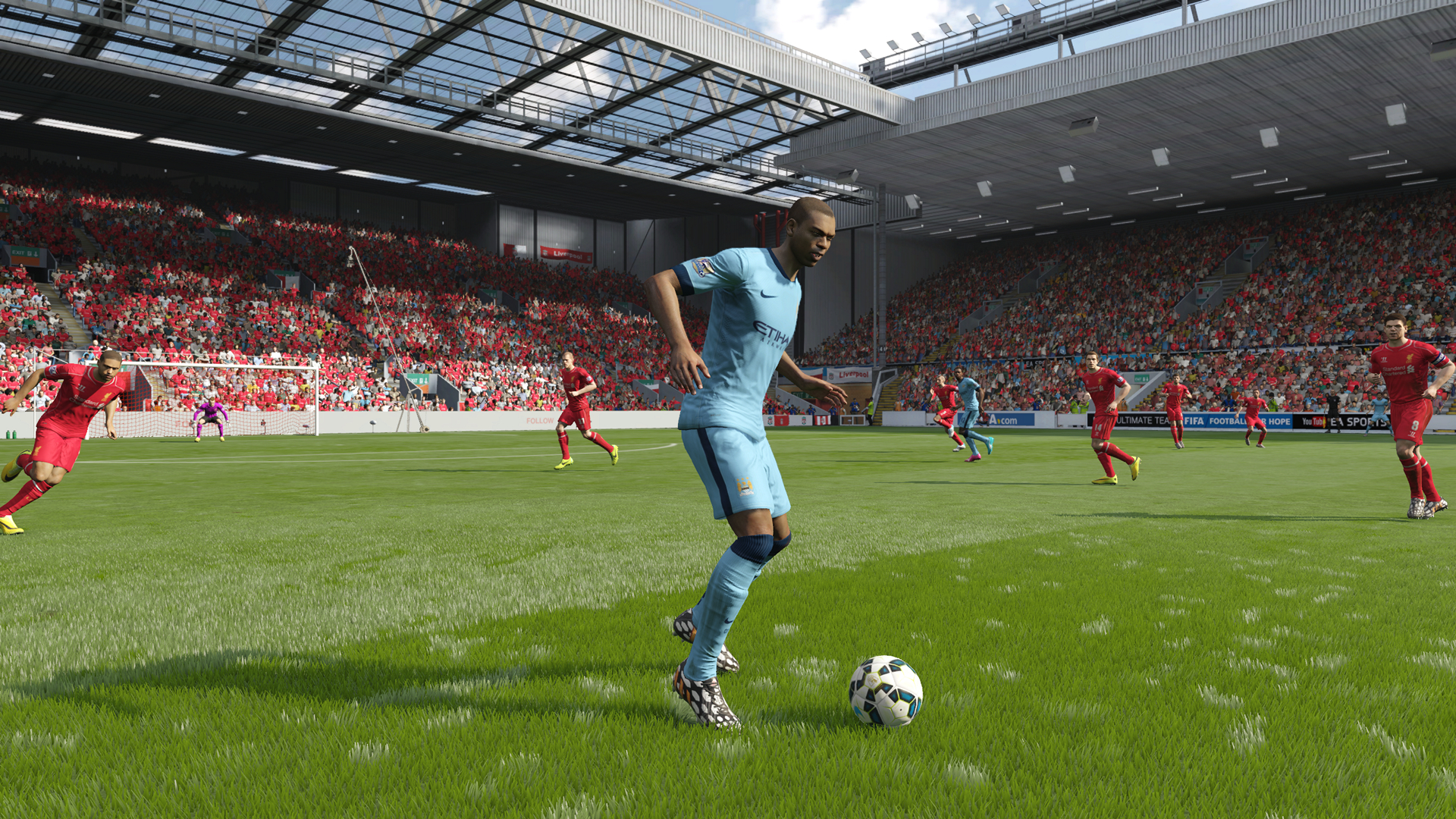 FIFA 15 screenshot: realistic, three-quarter, no outlines, realistic lighting (environment, character, combat)