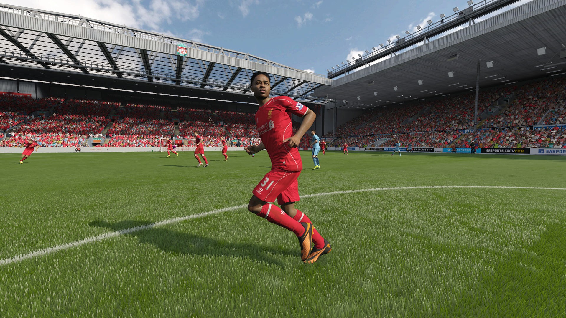 FIFA 15 screenshot: realistic, three-quarter, no outlines, realistic lighting (environment, character, combat)