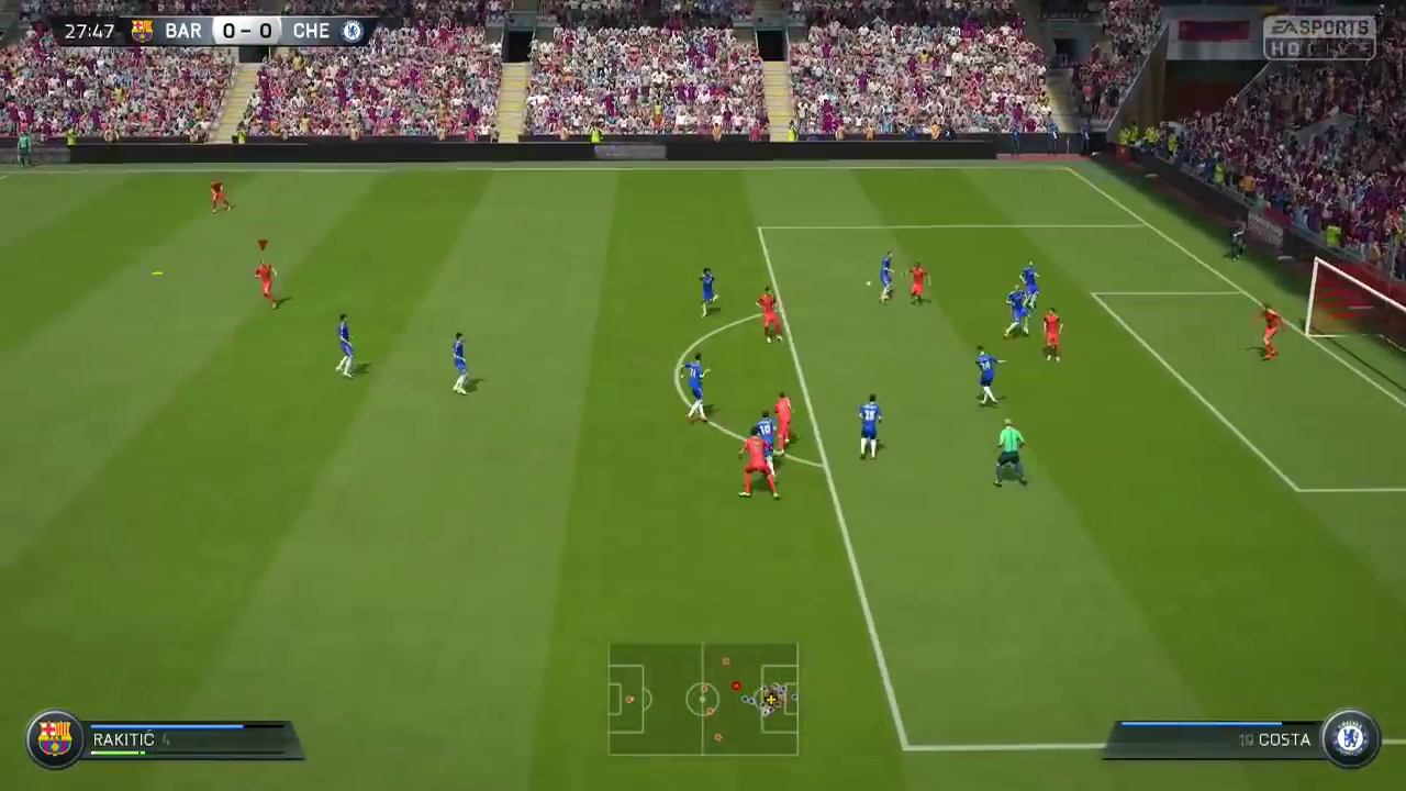 FIFA 15 screenshot: realistic, three-quarter, no outlines, realistic lighting (environment, combat)