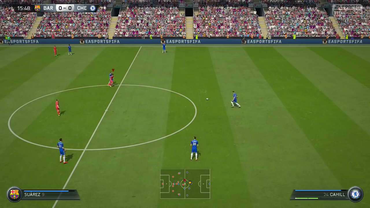 FIFA 15 screenshot: realistic, three-quarter, no outlines, realistic lighting (environment, combat)