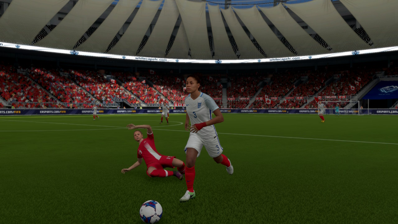 FIFA 18 screenshot: realistic, three-quarter, no outlines, realistic lighting (character, combat)