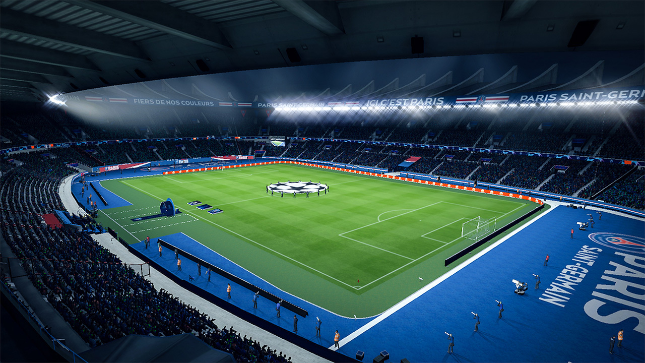 FIFA 23 Legacy Edition screenshot: realistic, three-quarter, no outlines, realistic lighting (environment)