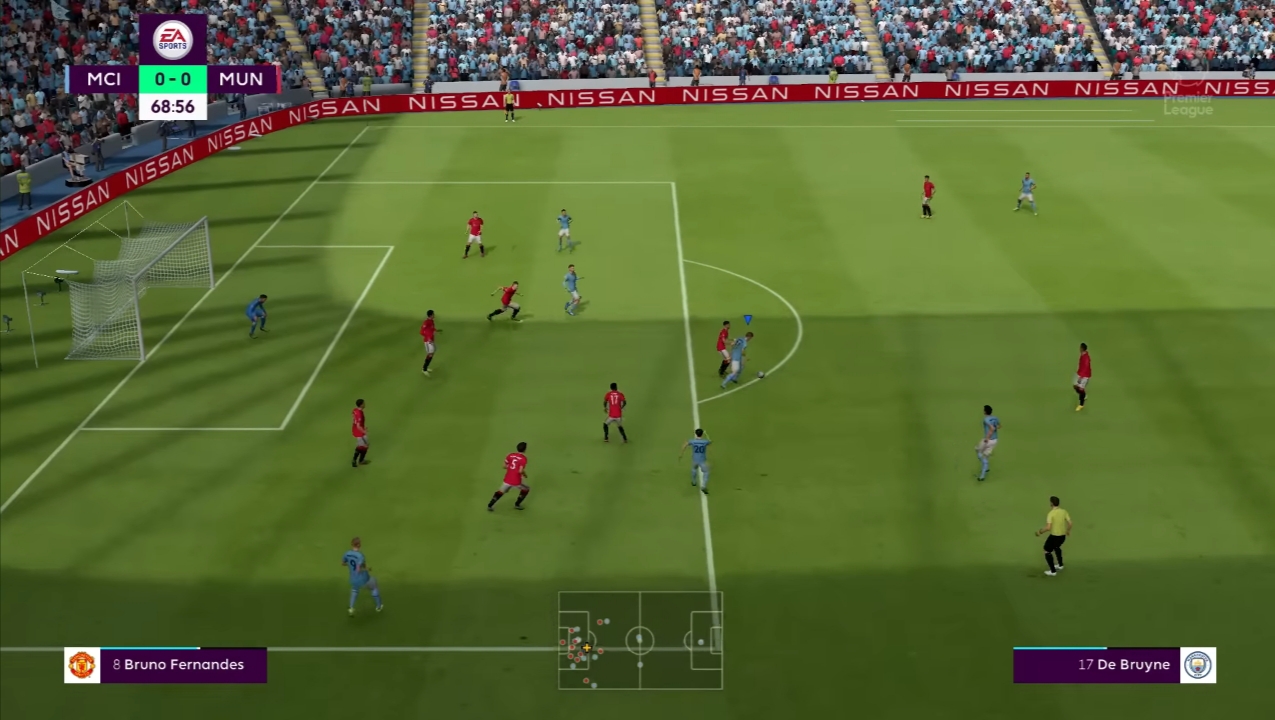 FIFA 23 Legacy Edition screenshot: realistic, three-quarter, no outlines, realistic lighting (combat)