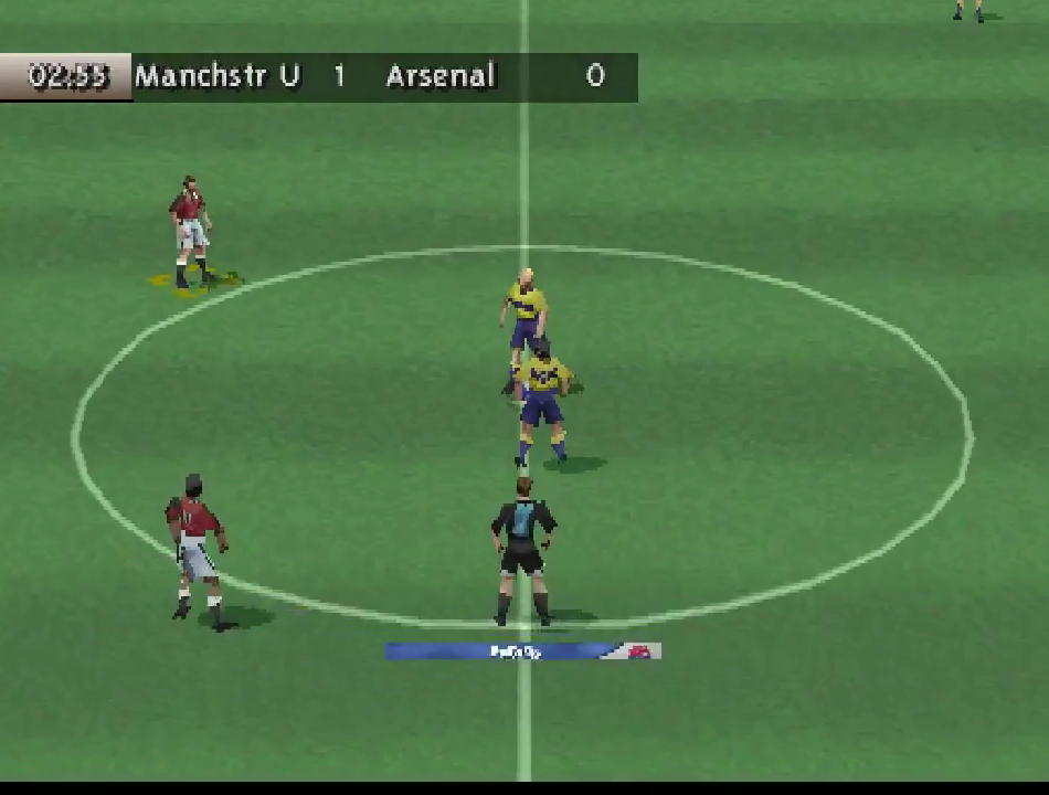 FIFA 99 screenshot: low-poly, three-quarter, no outlines (environment)