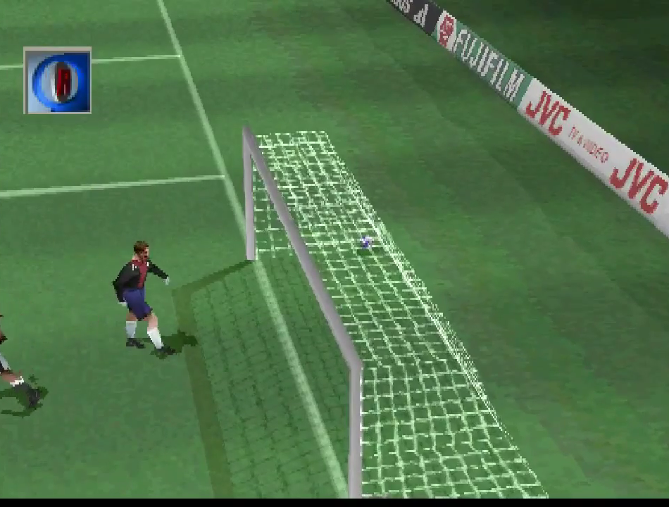 FIFA 99 screenshot: low-poly, three-quarter, no outlines (environment)