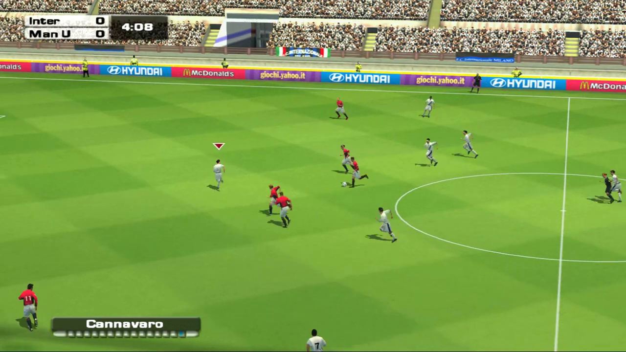 FIFA Football 2003 screenshot: realistic, three-quarter, no outlines, soft gradient (environment, combat)