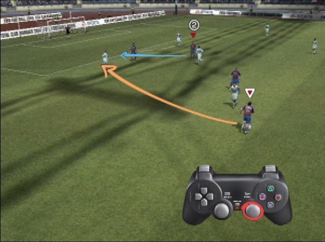 FIFA Football 2004 screenshot: realistic, three-quarter, no outlines, soft gradient (environment, ui / menu)