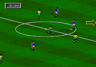 [FIFA Soccer 95](https://en.wikipedia.org/wiki/FIFA_(video_game_series)) screenshot: pixel art, isometric, dithered shading (environment)
