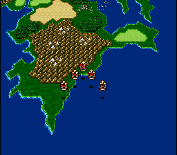Final Fantasy IV screenshot: pixel art, three-quarter, fixed camera, black outlines, dithered shading (cutscene)
